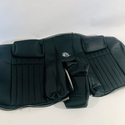 94-96 Impala SS Leather Front Buckets & Rear Bench Seat w/Perforation: Black w/Embroidery