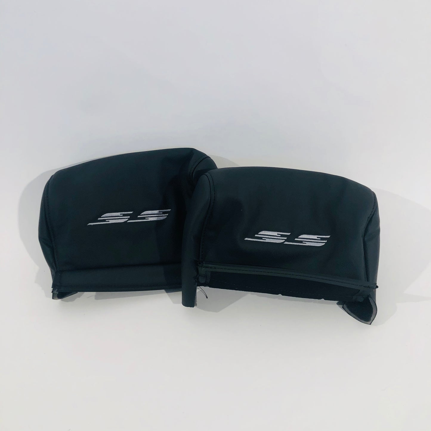 94-96 Impala SS Leather Front Buckets & Rear Bench Seat w/Perforation: Black w/Embroidery