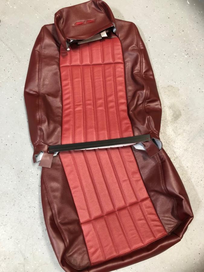 94-96 Impala SS Leather Front Buckets & Rear Bench Seat w/Embroidery: Leather Inserts