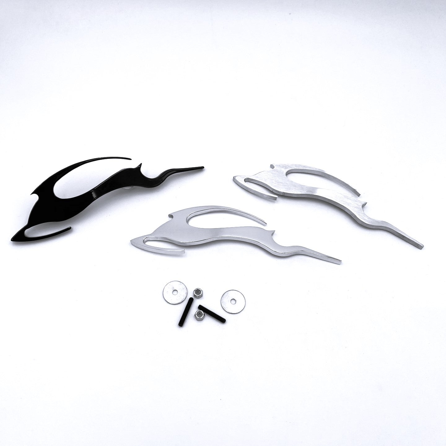 77-05 Caprice/Impala SS Leaping Impala Deer Emblem: Bent w/ Mounting Holes, Left-Facing (pkg)